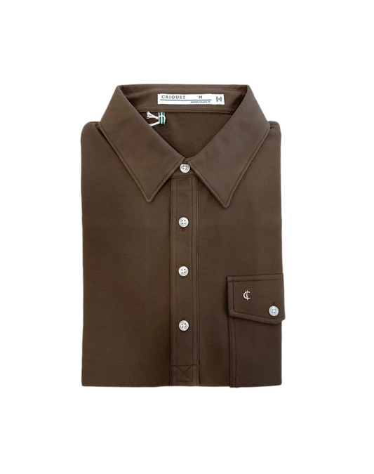 CRIQUET-LS Players Shirt-Espresso Martini
