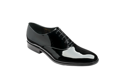 Loake-Tuxedo Shoe-Black Patent, stylish formal footwear in glossy black patent leather.