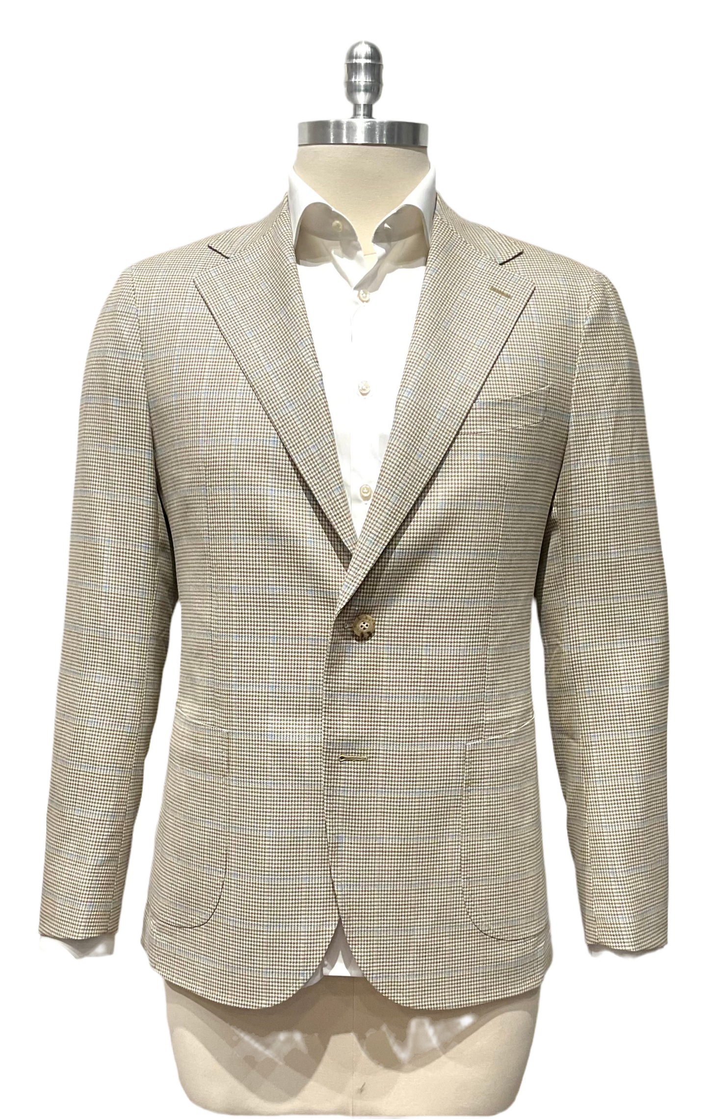 Jacket-F Blue/Brown Houndstooth windowpane - 6216-65