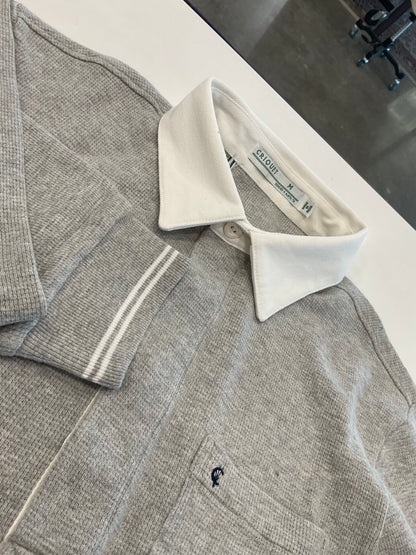 CRIQUET-Contrast Collar Pullover-Lt Grey