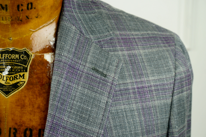 Jacket-Grey w/ Purple Windowpane-02007